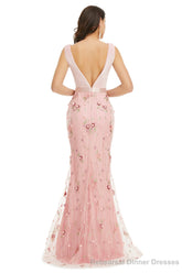 Lady Dresses Sleeveless Prom Dresses V Neck Formal Gowns 2025